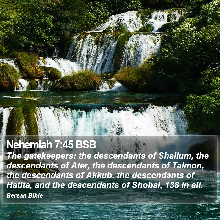 Nehemiah 7:45 BSB Bible Study