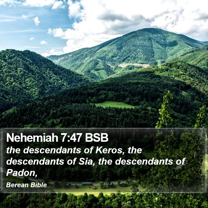 Nehemiah 7:47 BSB Bible Study