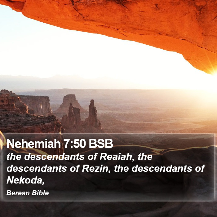 Nehemiah 7:50 BSB Bible Study