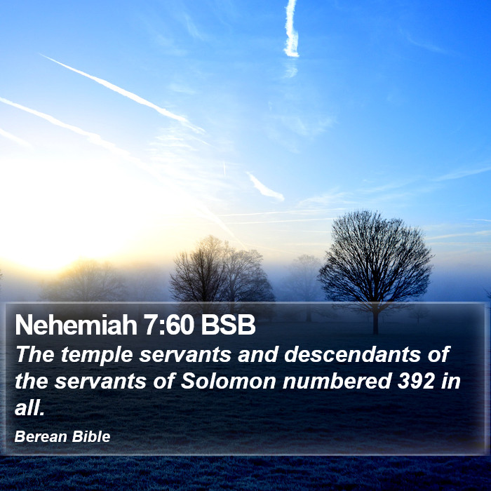 Nehemiah 7:60 BSB Bible Study