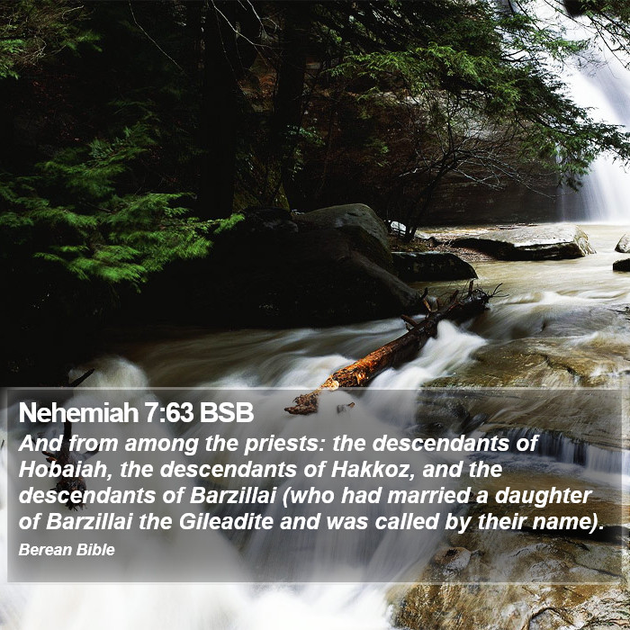 Nehemiah 7:63 BSB Bible Study