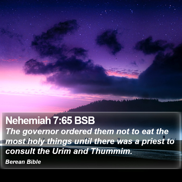 Nehemiah 7:65 BSB Bible Study