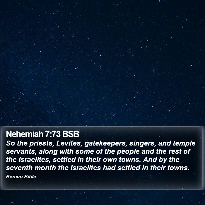 Nehemiah 7:73 BSB Bible Study