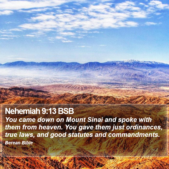 Nehemiah 9:13 BSB Bible Study