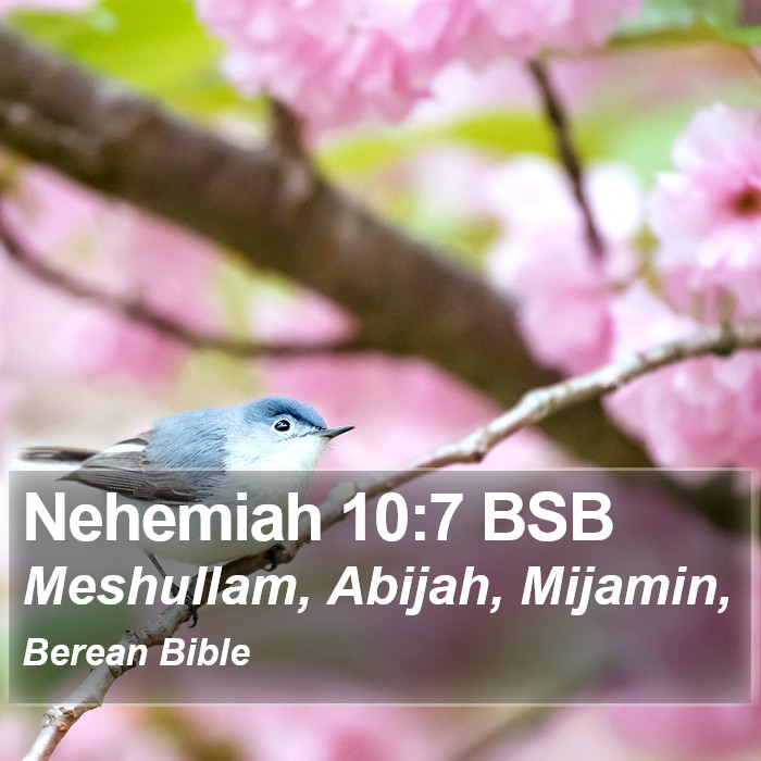 Nehemiah 10:7 BSB Bible Study