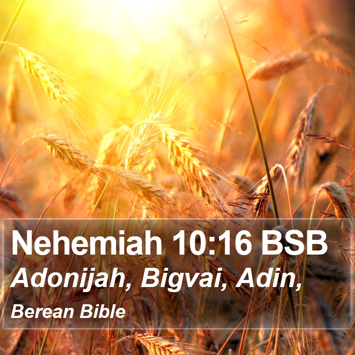 Nehemiah 10:16 BSB Bible Study