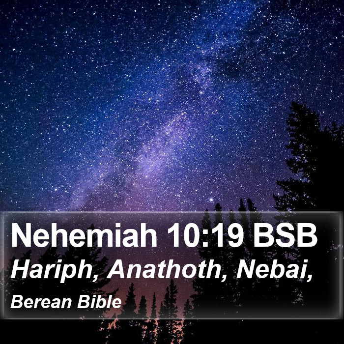 Nehemiah 10:19 BSB Bible Study