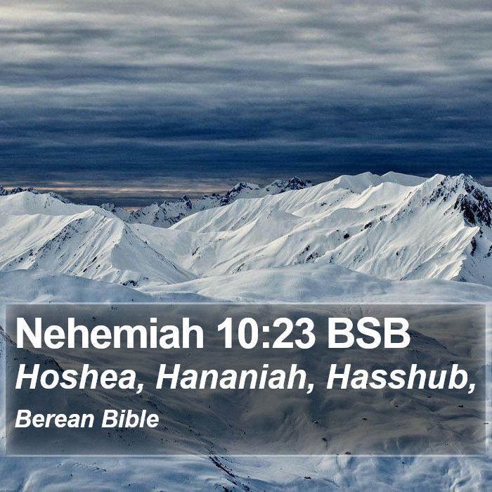 Nehemiah 10:23 BSB Bible Study