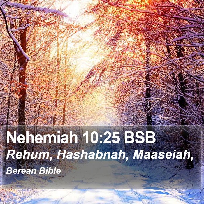 Nehemiah 10:25 BSB Bible Study