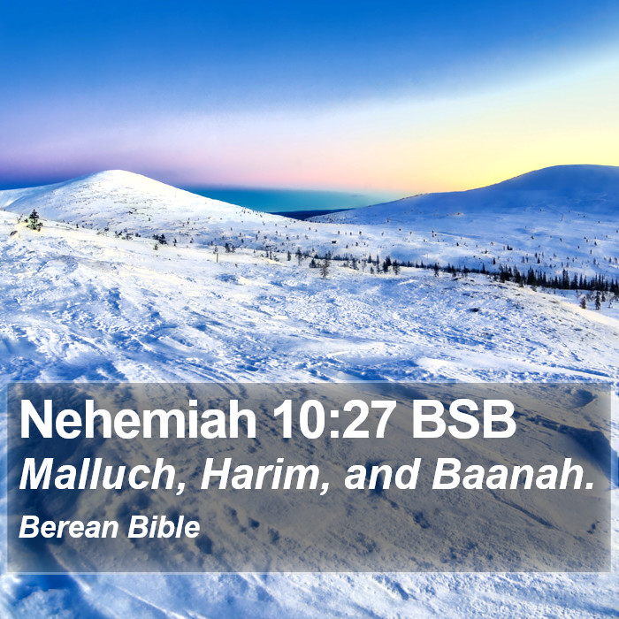 Nehemiah 10:27 BSB Bible Study