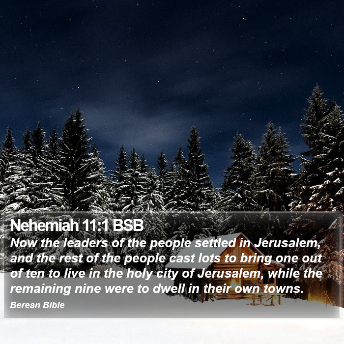 Nehemiah 11:1 BSB Bible Study