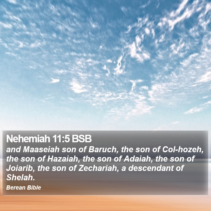 Nehemiah 11:5 BSB Bible Study