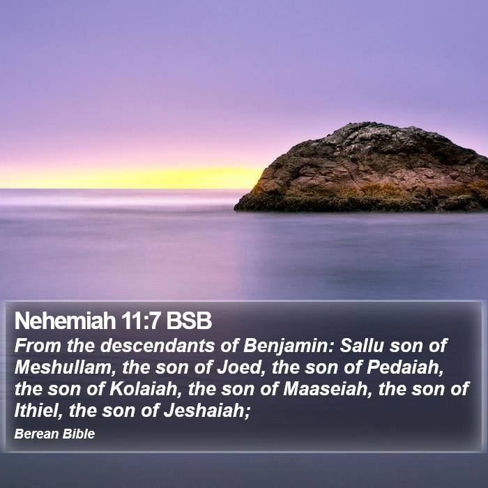 Nehemiah 11:7 BSB Bible Study