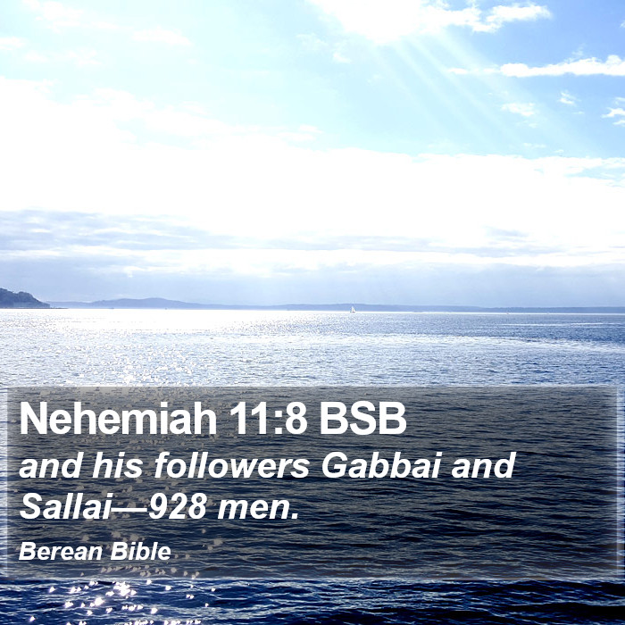 Nehemiah 11:8 BSB Bible Study