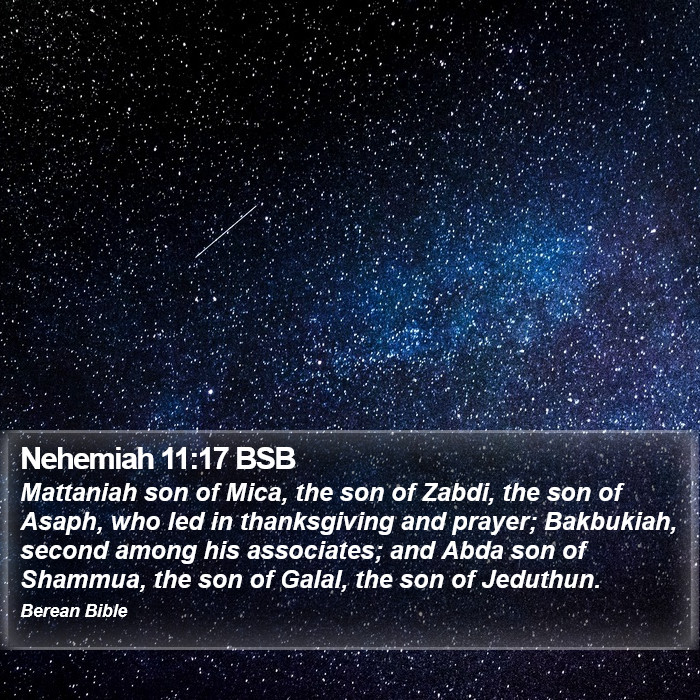 Nehemiah 11:17 BSB Bible Study