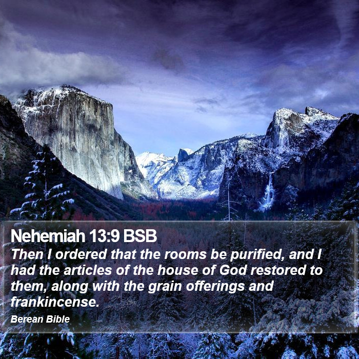 Nehemiah 13:9 BSB Bible Study