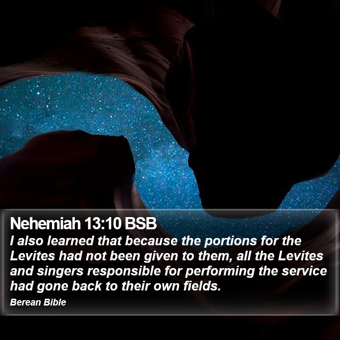 Nehemiah 13:10 BSB Bible Study