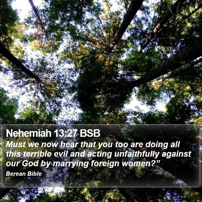 Nehemiah 13:27 BSB Bible Study