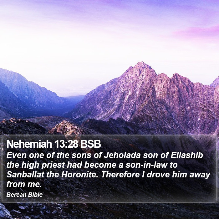 Nehemiah 13:28 BSB Bible Study