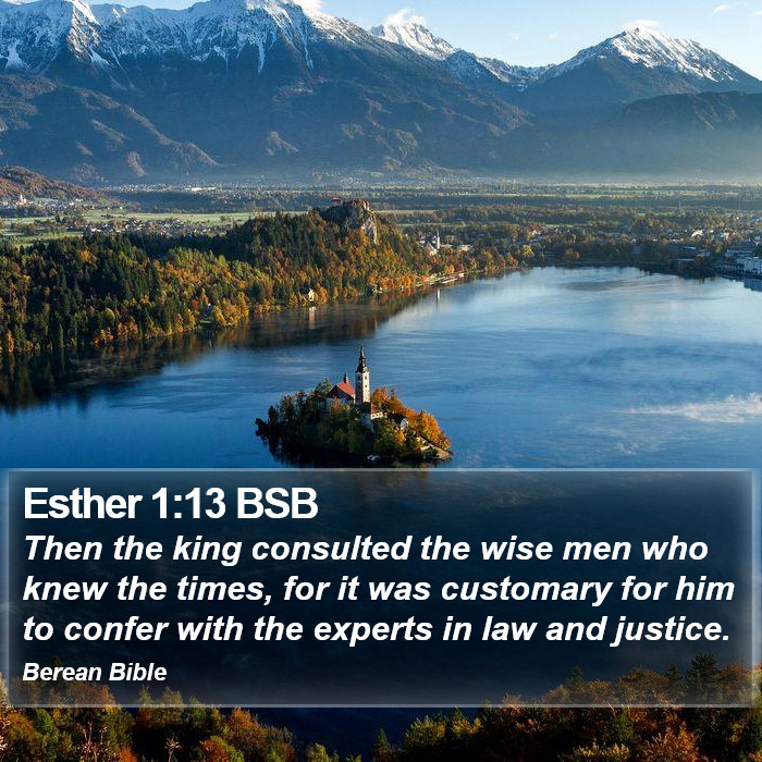 Esther 1:13 BSB Bible Study