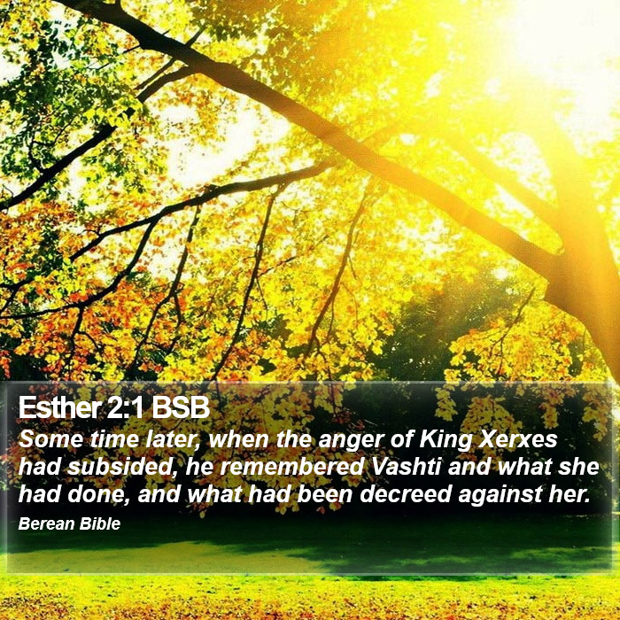 Esther 2:1 BSB Bible Study