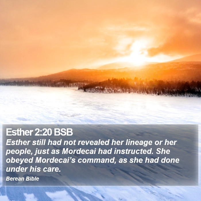 Esther 2:20 BSB Bible Study