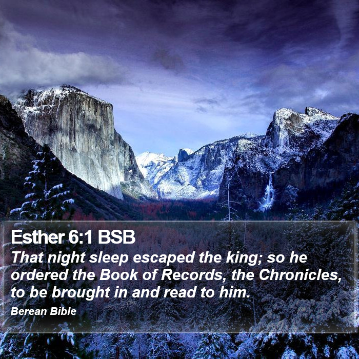 Esther 6:1 BSB Bible Study