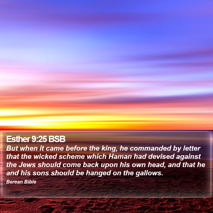 Esther 9:25 BSB Bible Study