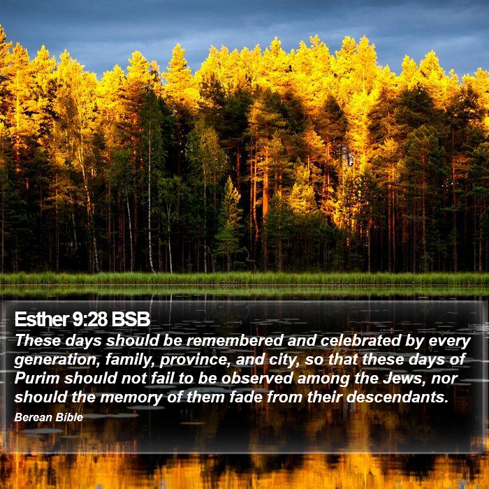 Esther 9:28 BSB Bible Study