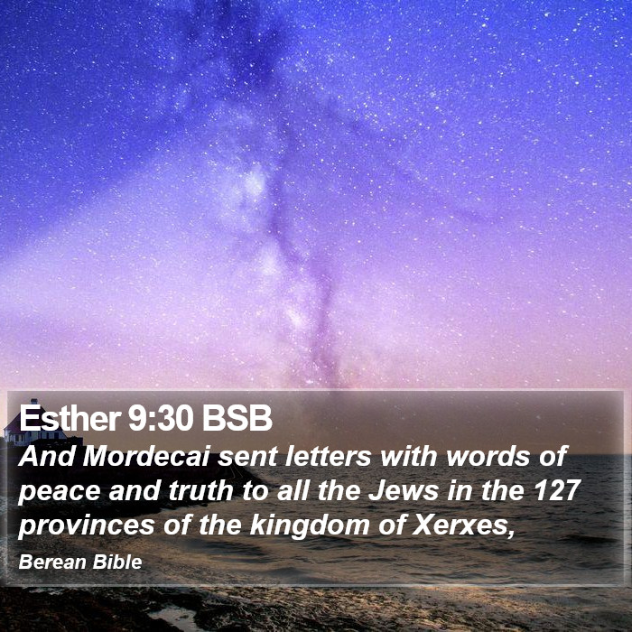 Esther 9:30 BSB Bible Study