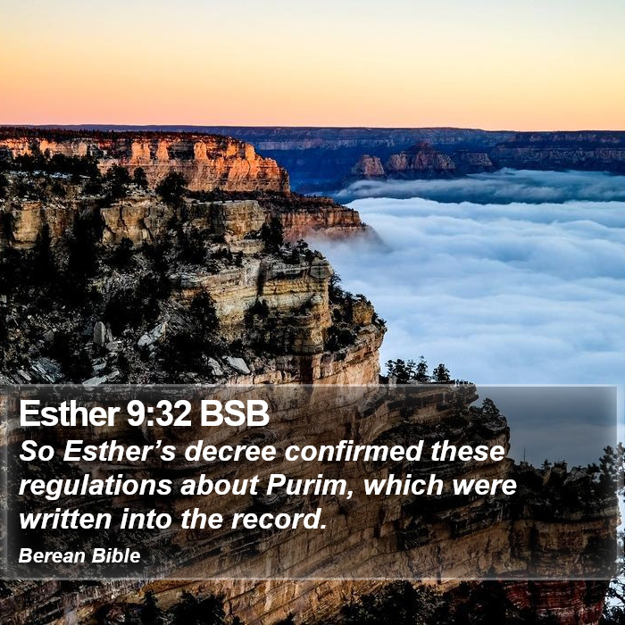 Esther 9:32 BSB Bible Study