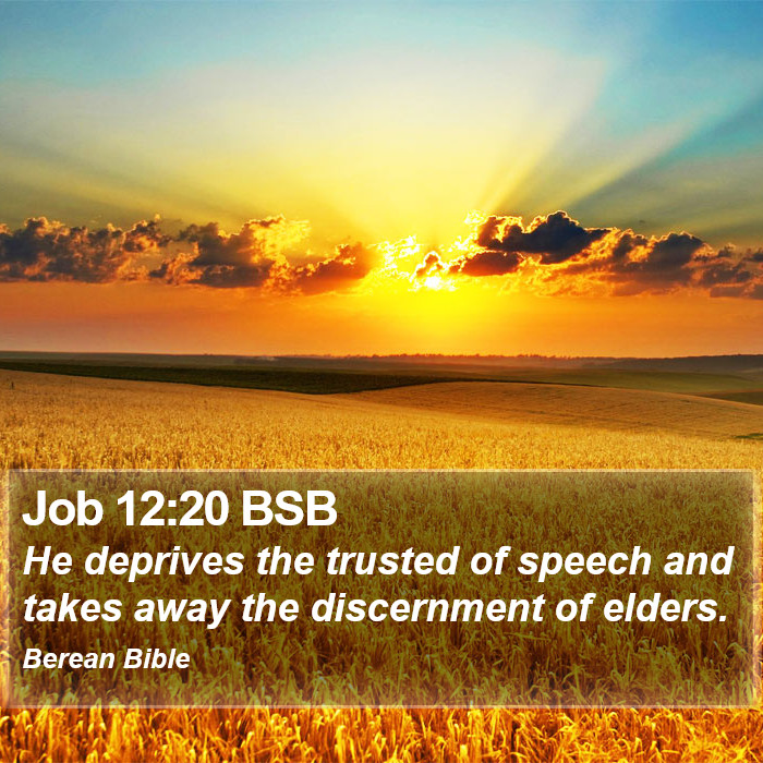 Job 12:20 BSB Bible Study