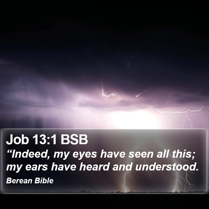 Job 13:1 BSB Bible Study