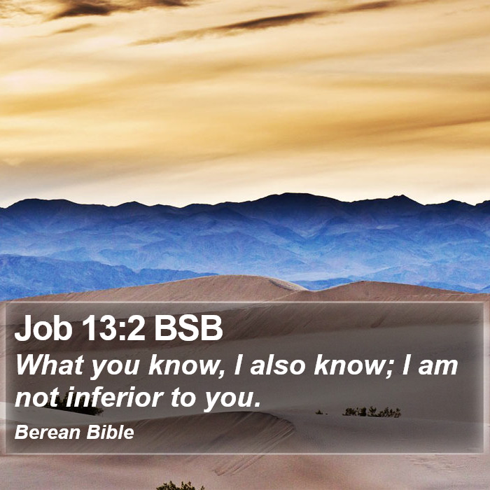 Job 13:2 BSB Bible Study