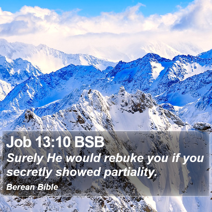 Job 13:10 BSB Bible Study