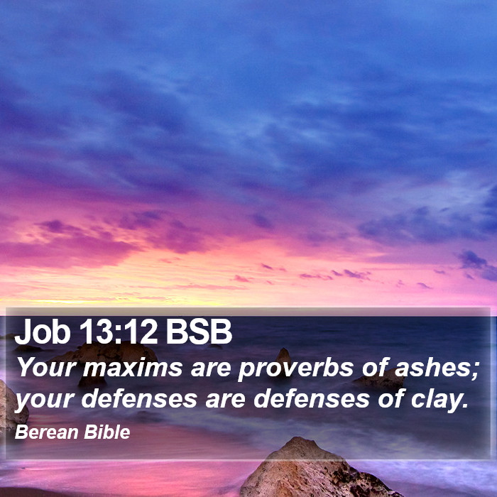 Job 13:12 BSB Bible Study