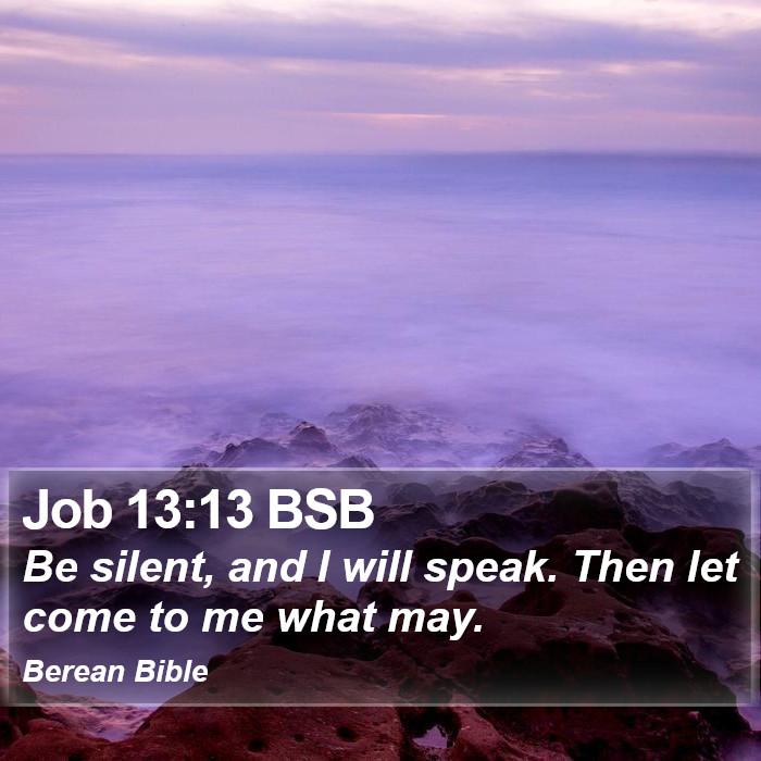 Job 13:13 BSB Bible Study