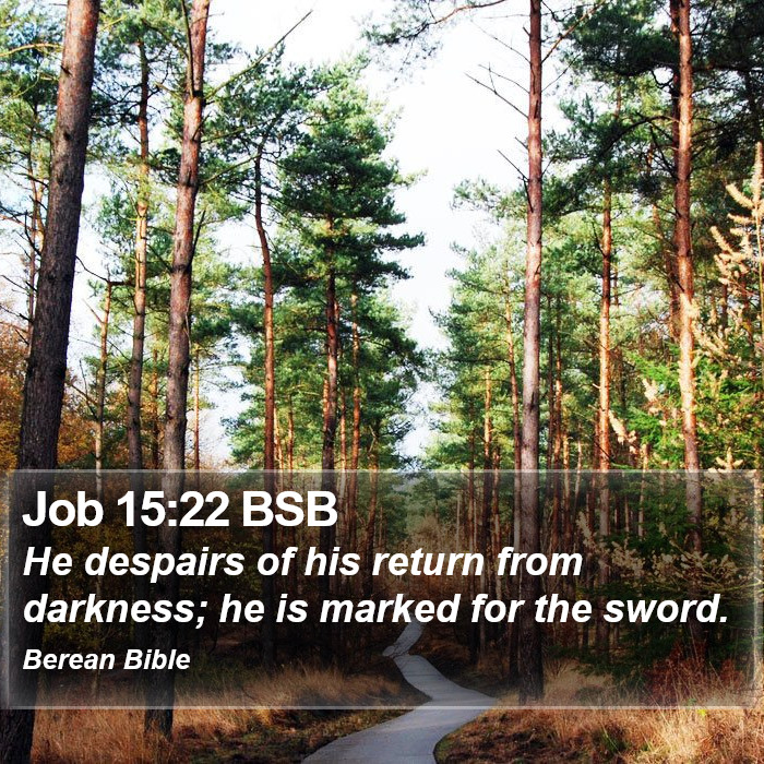 Job 15:22 BSB Bible Study