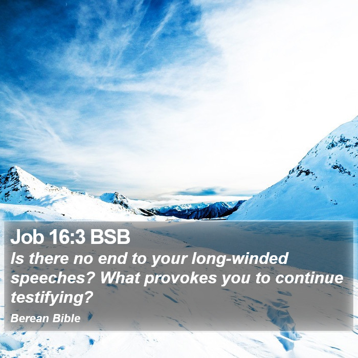 Job 16:3 BSB Bible Study