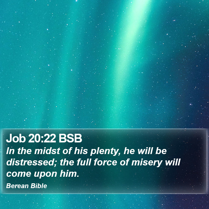 Job 20:22 BSB Bible Study