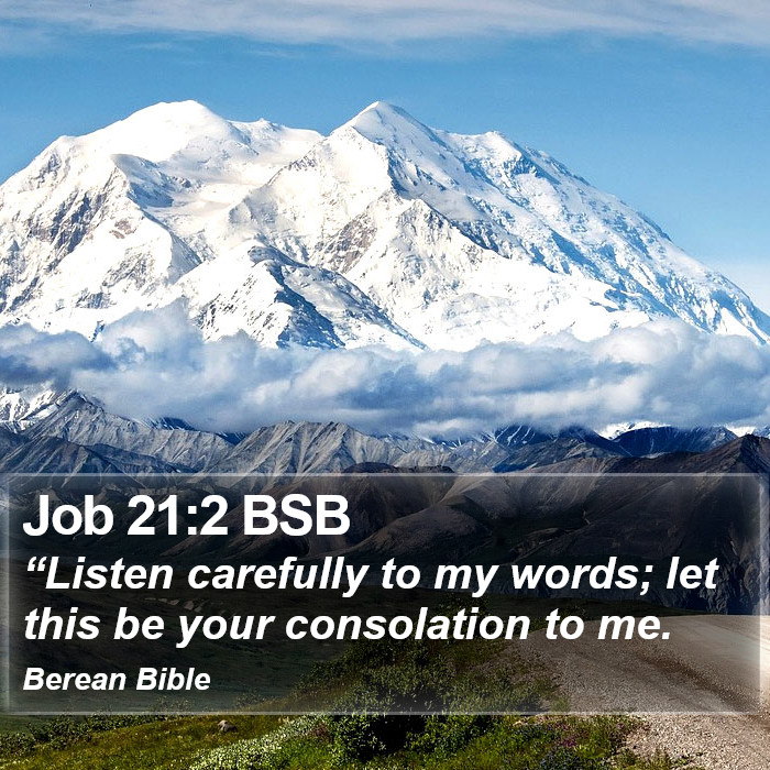 Job 21:2 BSB Bible Study