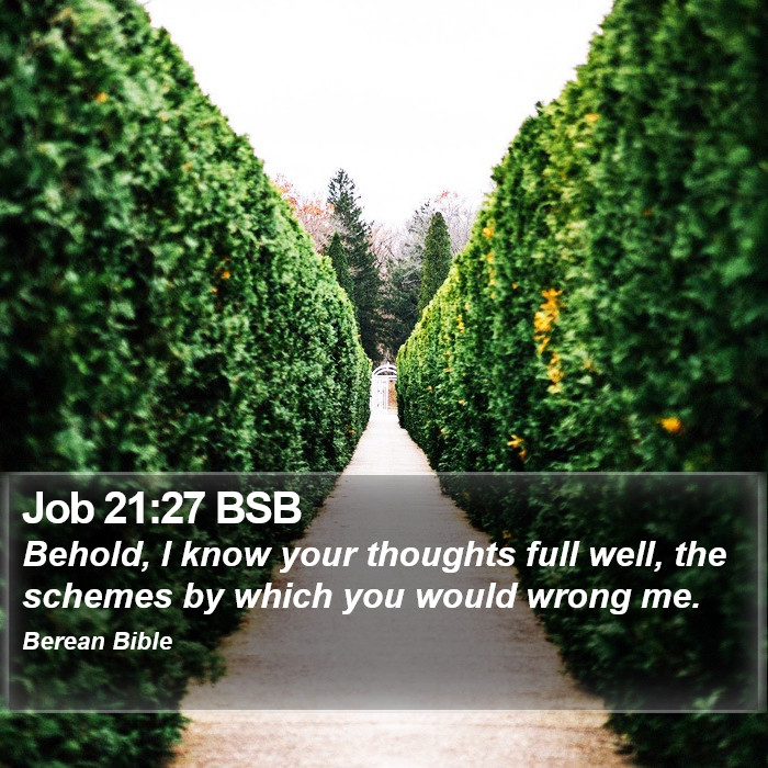 Job 21:27 BSB Bible Study