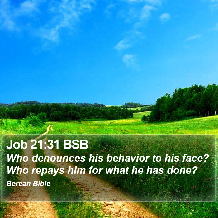 Job 21:31 BSB Bible Study