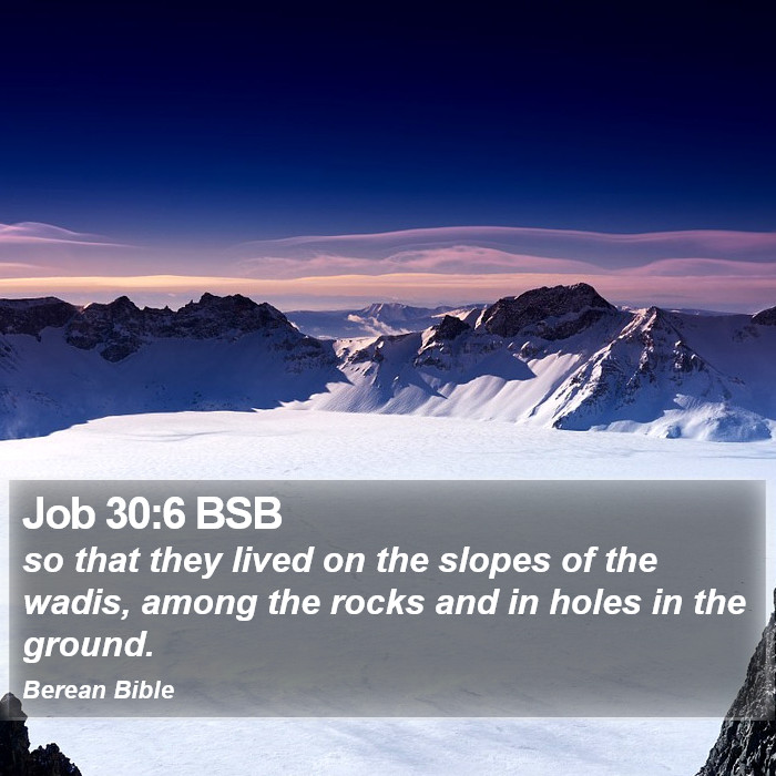 Job 30:6 BSB Bible Study