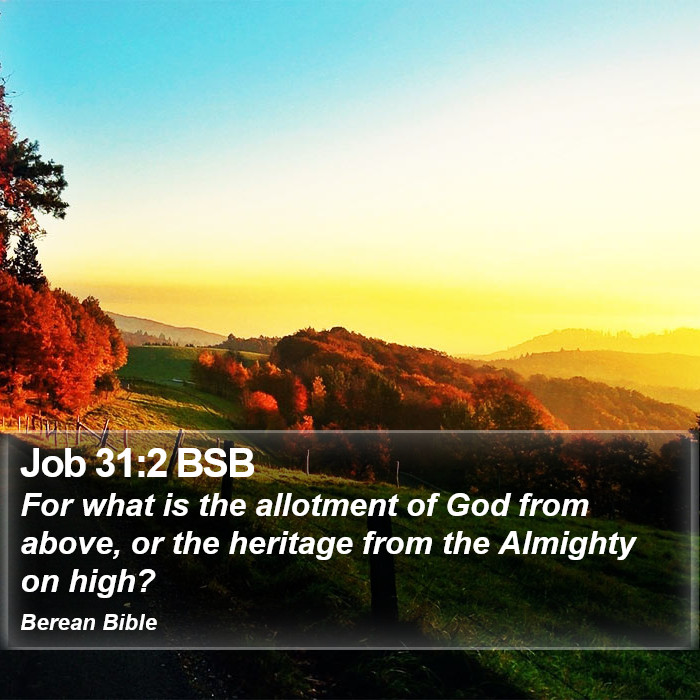 Job 31:2 BSB Bible Study