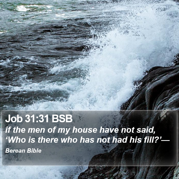 Job 31:31 BSB Bible Study