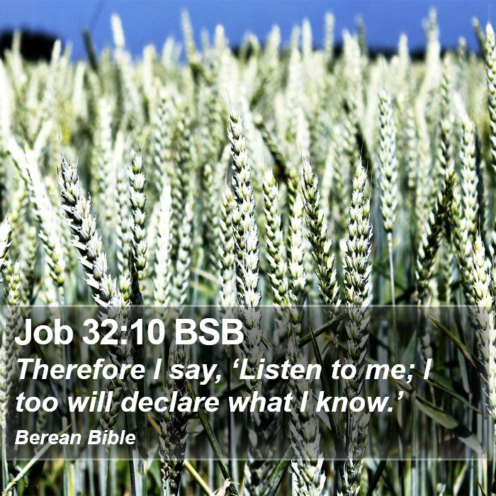 Job 32:10 BSB Bible Study