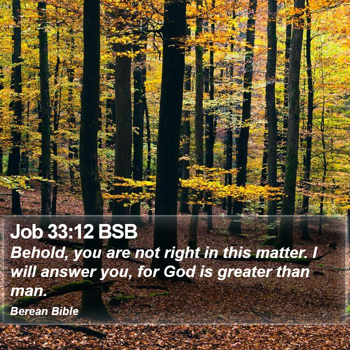 Job 33:12 BSB Bible Study