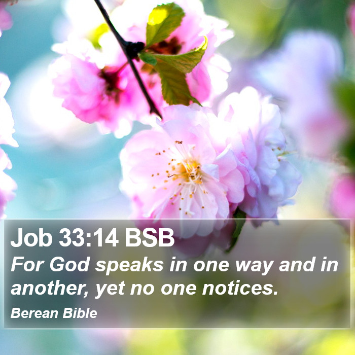 Job 33:14 BSB Bible Study