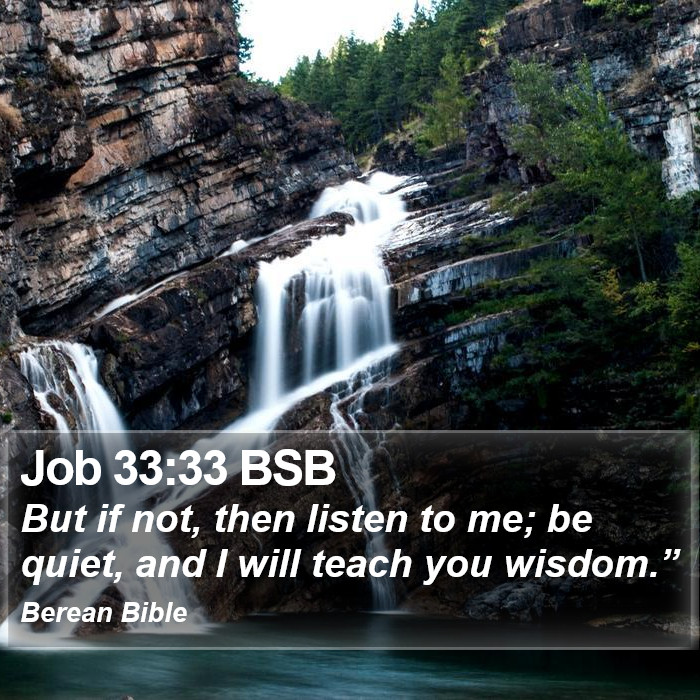 Job 33:33 BSB Bible Study